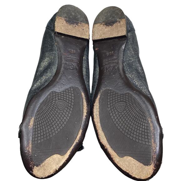 AGL Attilio Giusti Monika Black Grey Cap Toe Slip On Flats Size 35.5 US 5.5 - Picture 9 of 11